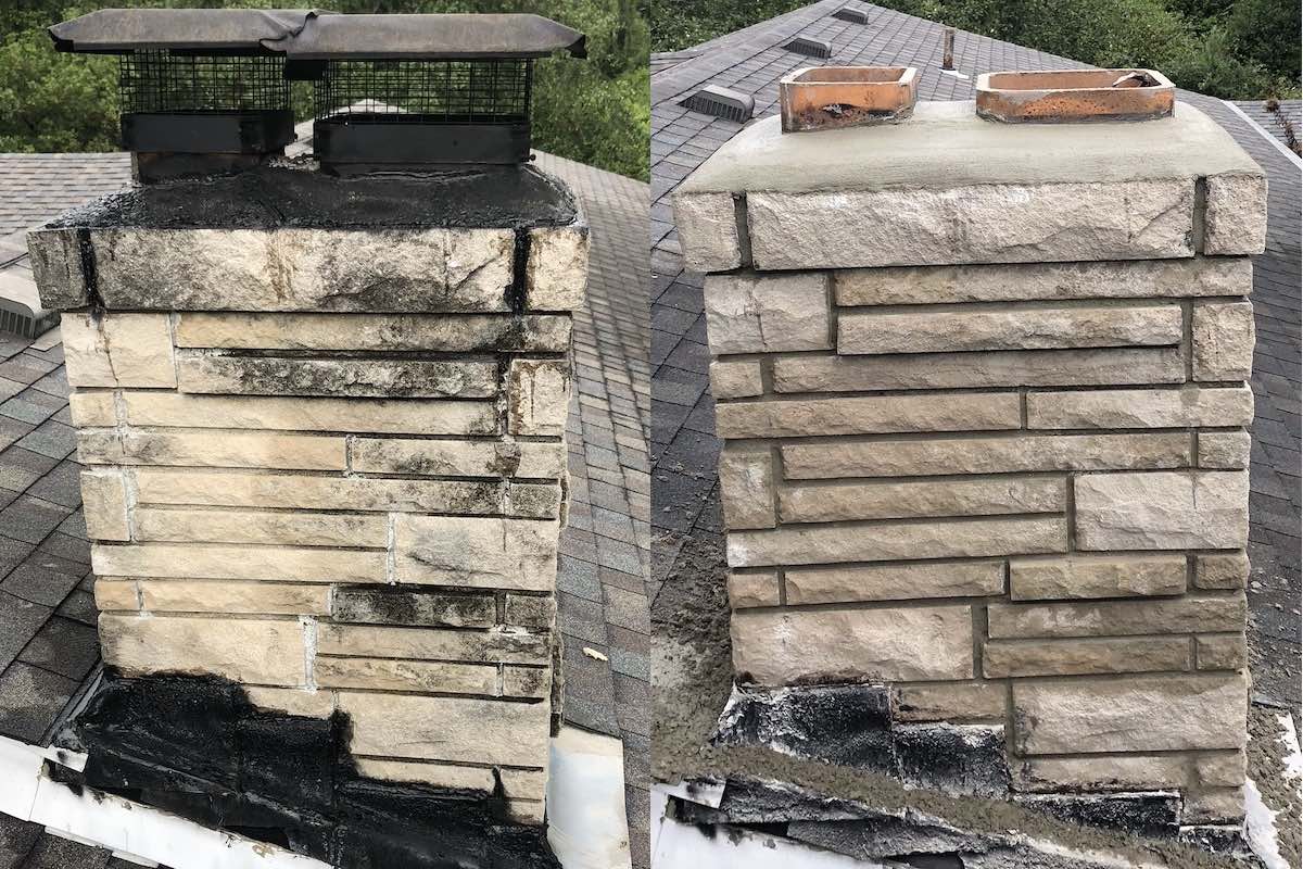 Chimney Repair Before and After