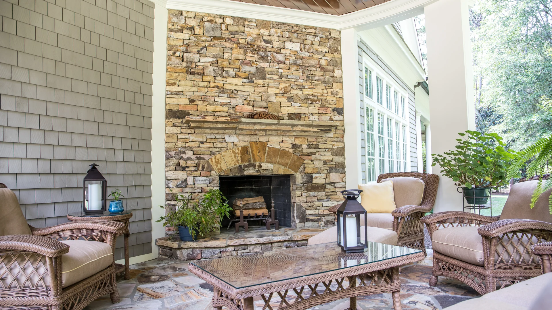 outdoor fireplace